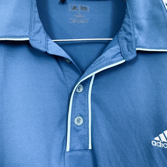 ADIDAS Blue GOLF Short Sleeve Polo Shirt Knit sz L - Picture 6 of 12